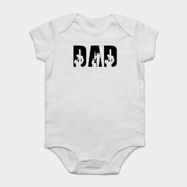 Dad Sign, Dad And Babies , Fathers Day Gift Baby Bodysuit by Darksavage